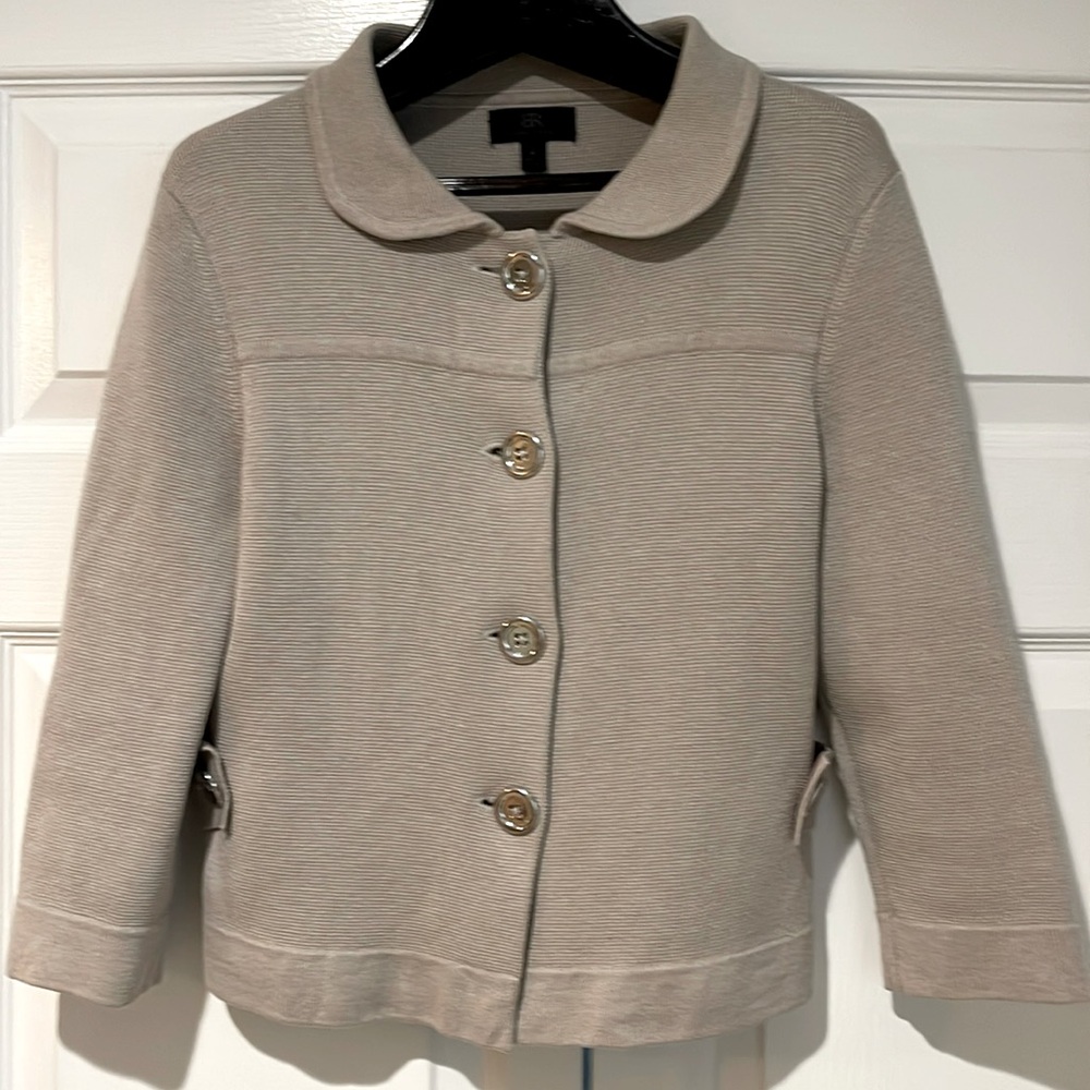 Banana Republic Black Label Wool/Silk Knit Cropped Jacket sz 4